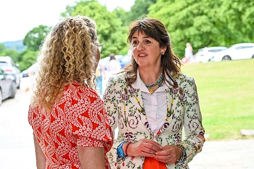Jenny Willott, Re-engage CEO, chatting to Lady Jasmine Cavendish