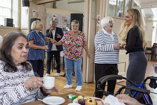 Lothian tea party guests dancing