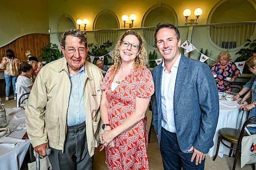 Re-engage Founder, Trevor Lyttleton MBE with Jenny Willott, Re-engage CEO, and Jonathan Upton, Chair of Trustees