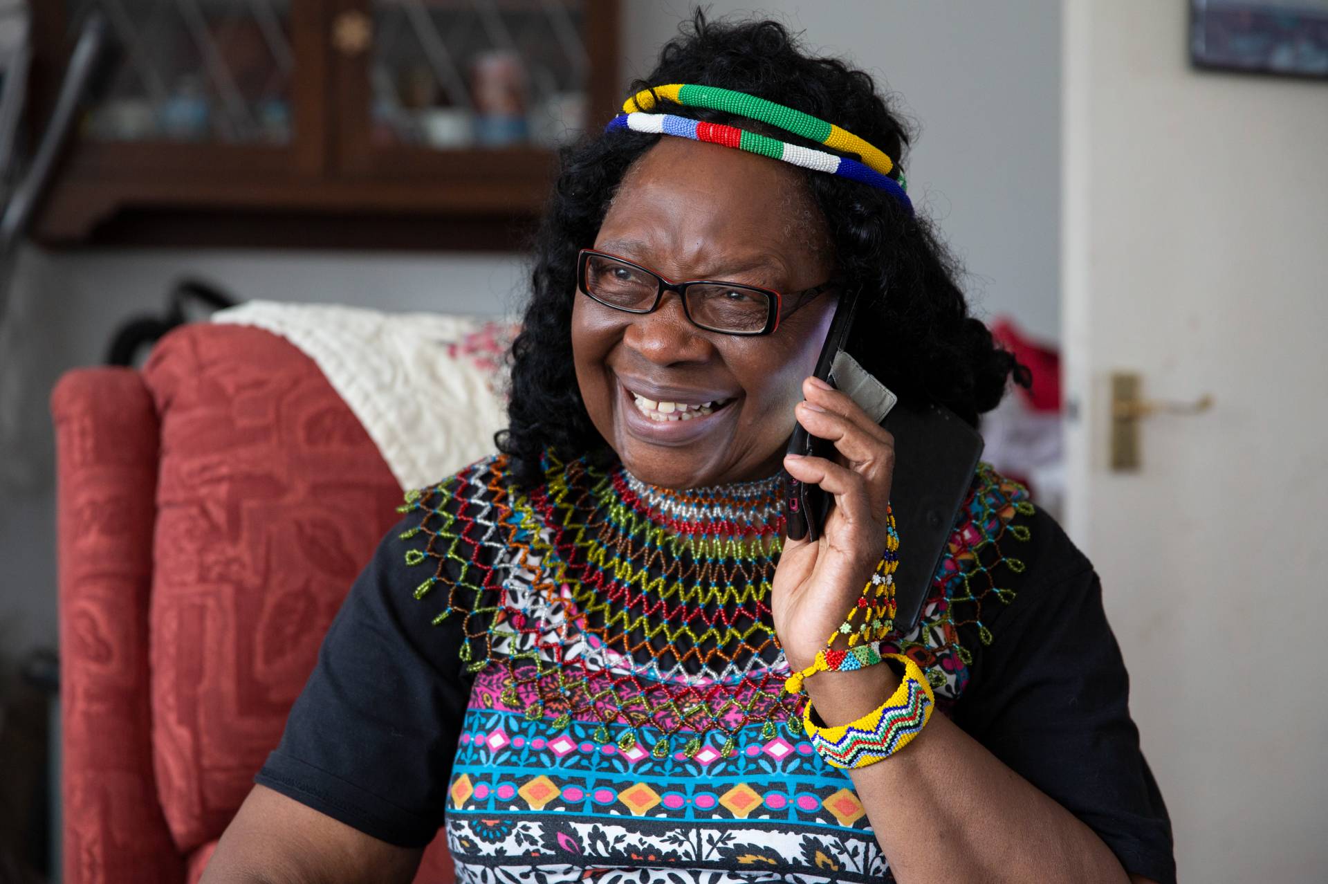 Someone on the telephone